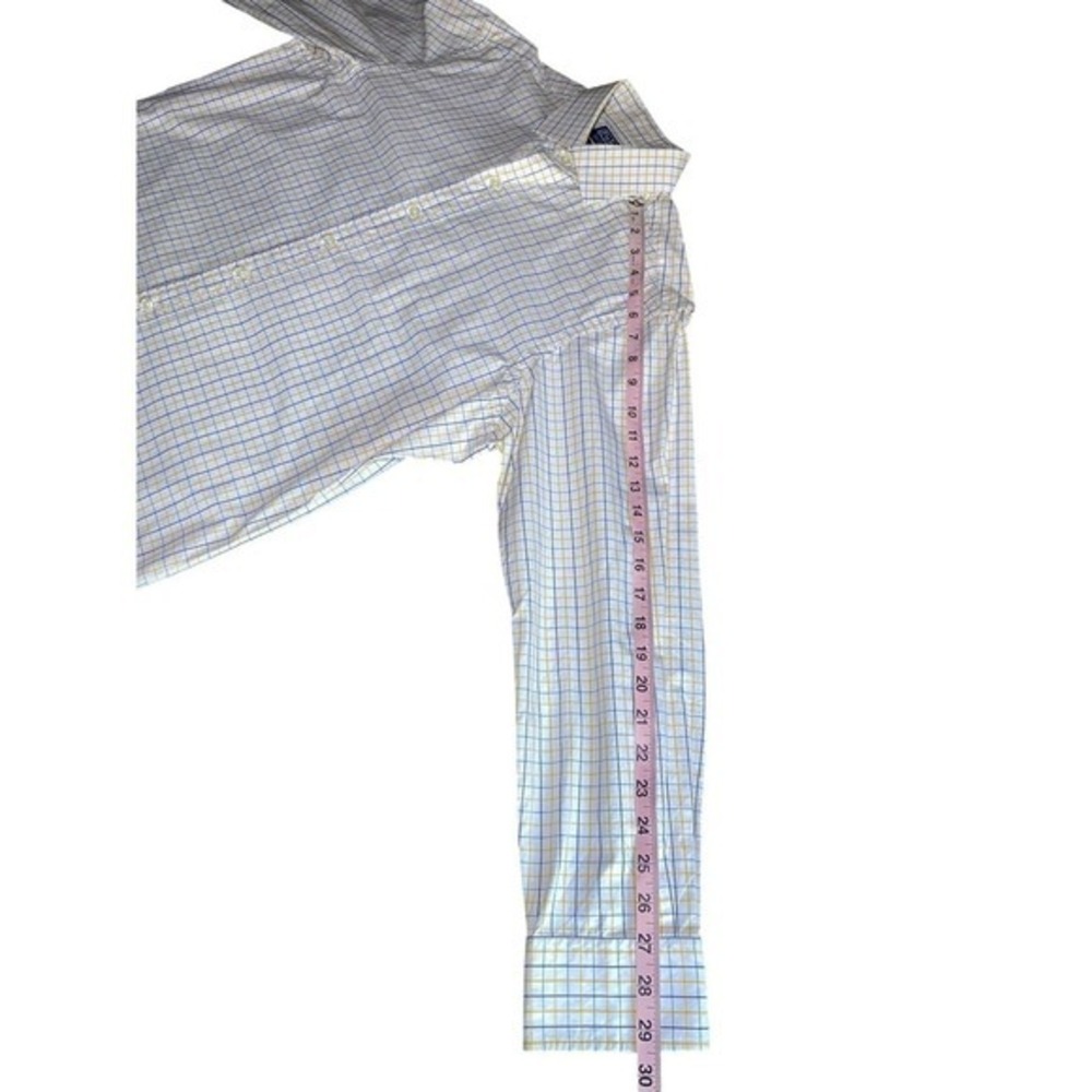 Polo Ralph Lauren Regent Classic Fit Shirt White Yellow Blue Check Size 16 32/33 - Picture 7 of 8